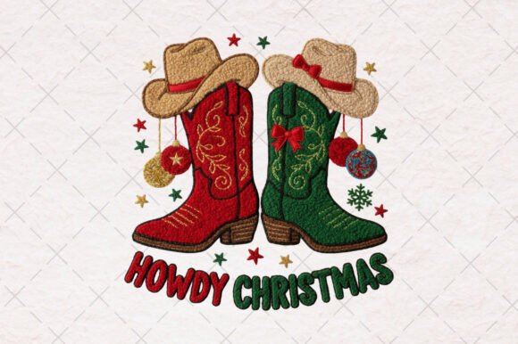 Evaluating Yarn Faux Embroidery Howdy PNG for Etsy Shops