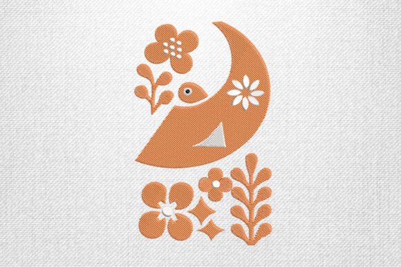 Moon Bird Floral Embroidery Review for Apparel