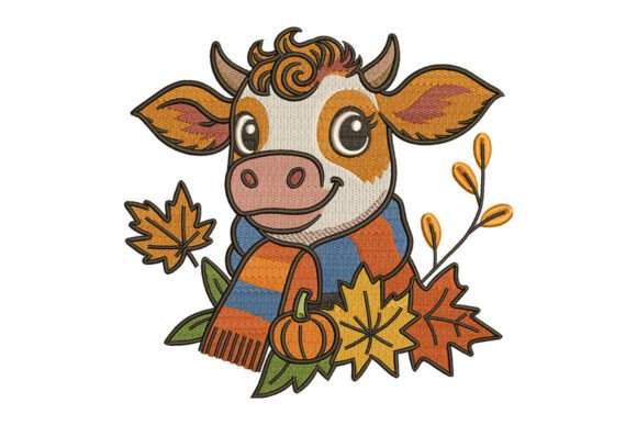 Review: Autumn Cow Embroidery Design for Holiday Shops