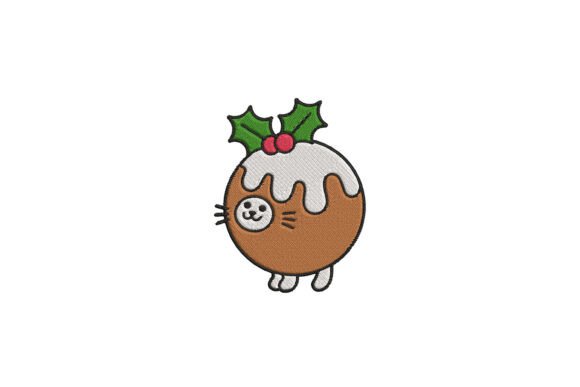 Review: Cute Christmas Pudding Cat Embroidery for Merch