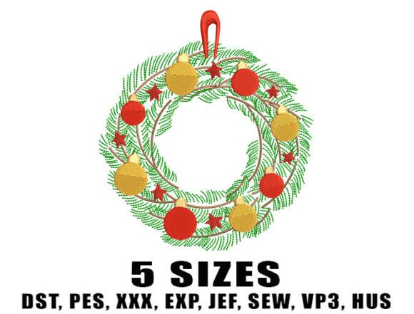 Review: Festive Wreath Embroidery Design for Apparel