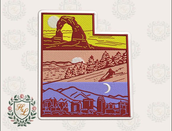 Reviewing Layers of Utah Embroidery Files for Merch