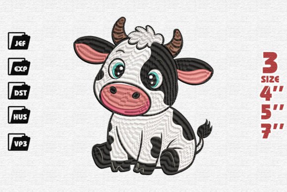 Reviewing the Cute Baby Cow Embroidery Design for Real Projects